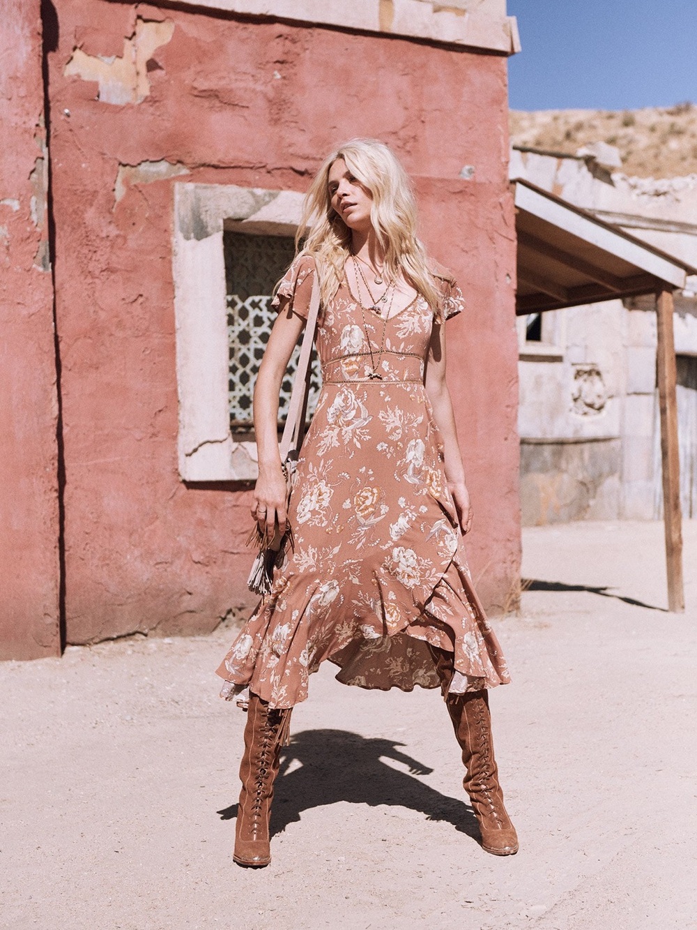 Spell Rosa Garden Party Midi Dress
